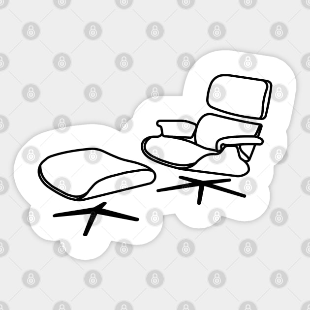 Eames Chair and Ottoman Sticker by Really Big Kid